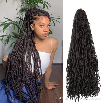 36 inch Black Soft Goddess Braiding Dreadlocks Hair For Black Women Nu Locs Crochet Braid Hair Synthetic Faux Locs Extension